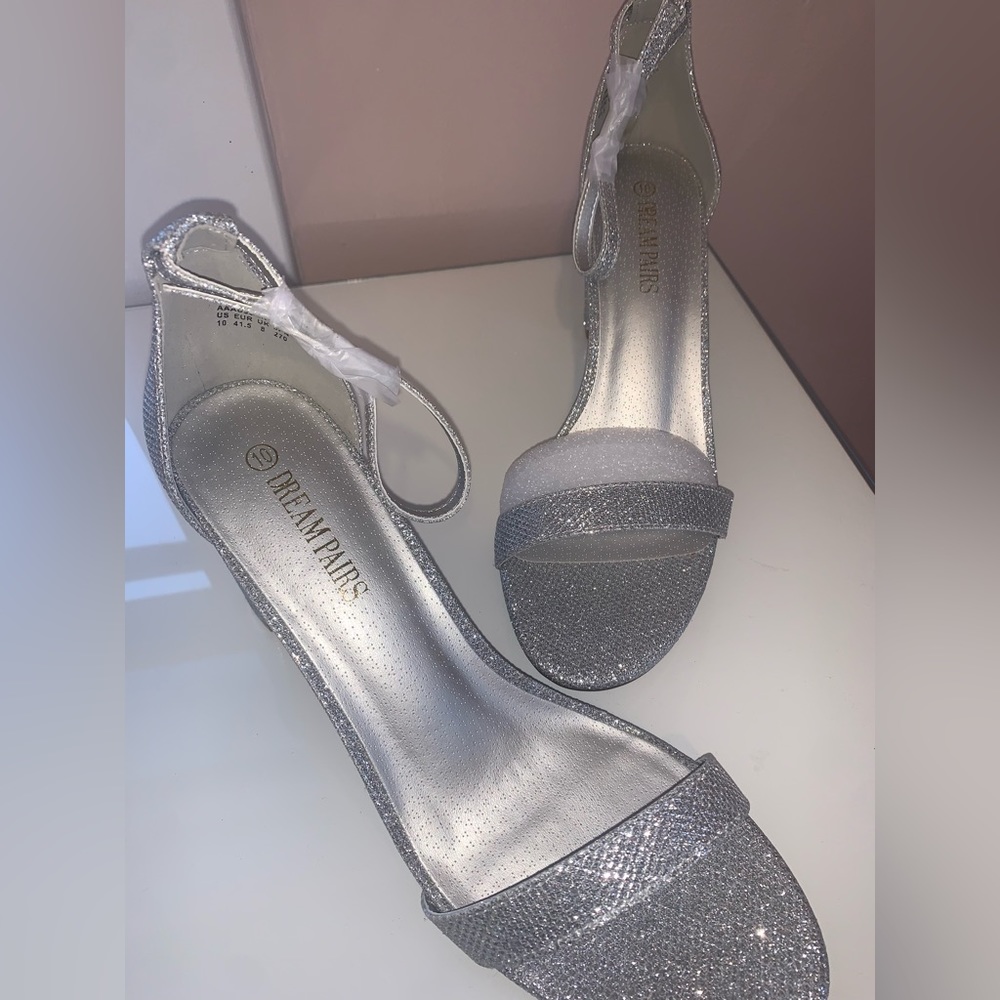 Dream Pairs Silver Heels size 10